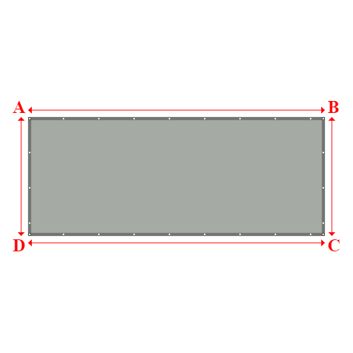 Bâche plate rectangle sur mesure en Membrane PVC 670gr/m² Gris clair RAL 7038 - 5.00x2.00m