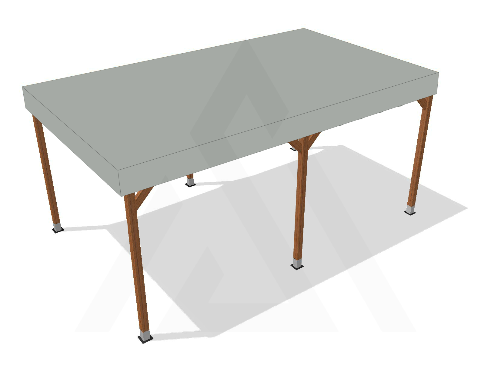 Bâche pour pergola bois sur pieds sans débord en Membrane PVC 670gr/m² Gris clair RAL 7038