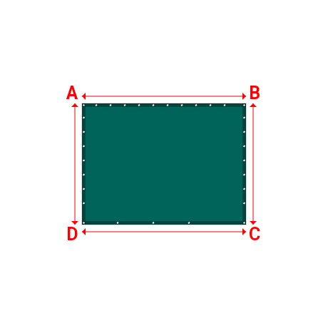 Bâche plate rectangle sur mesure en Membrane PVC 670gr/m² Vert industrie RAL 6026 - 2.30x1.70m