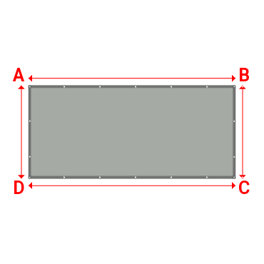 Bâche plate rectangle sur mesure en Membrane PVC 670gr/m² Gris clair RAL 7038 - 4.00x1.80m