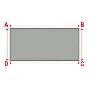 Bâche plate rectangle sur mesure en Membrane PVC 670gr/m² Gris clair RAL 7038 - 3.90x1.80m
