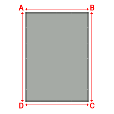 Bâche plate rectangle sur mesure en Membrane PVC 670gr/m² Gris clair RAL 7038 - 2.40x3.40m