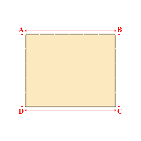 Bâche plate rectangle sur mesure en Membrane PVC 670gr/m² Beige ral 1015 - 3.10x2.50m