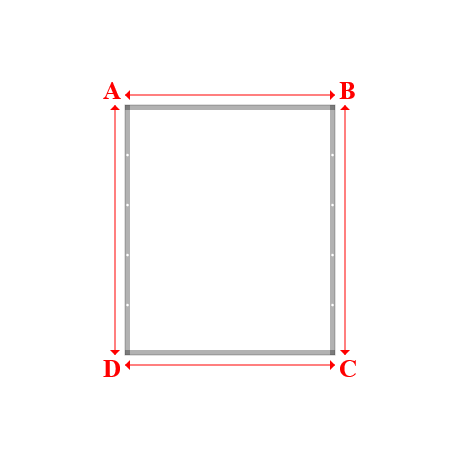 Bâche plate rectangle sur mesure en Membrane PVC 670gr/m² Blanc RAL 9016 - 2.10x2.50m