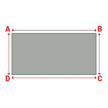 Bâche plate rectangle sur mesure en Membrane PVC 670gr/m² Gris clair RAL 7038 - 7.42x3.65m