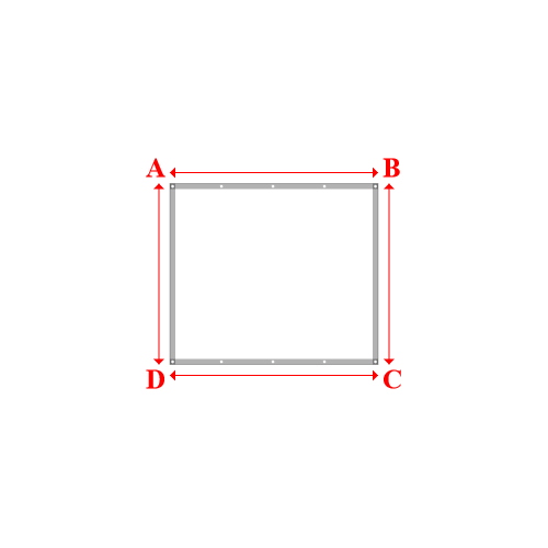 Bâche plate rectangle sur mesure en Membrane PVC 670gr/m² Blanc RAL 9016 - 1.90x1.65m