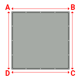 Bâche plate rectangle sur mesure en Membrane PVC 670gr/m² Gris clair RAL 7038 - 2.00x2.00m