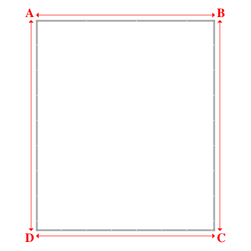 Bâche plate rectangle sur mesure en Membrane PVC 670gr/m² Blanc RAL 9016 - 5.17x6.10m