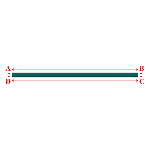 Bâche plate rectangle sur mesure en Membrane PVC 670gr/m² Vert industrie RAL 6026 - 5.50x0.20m
