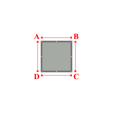 Bâche plate rectangle sur mesure en Membrane PVC 670gr/m² Gris clair RAL 7038 - 1.00x1.00m
