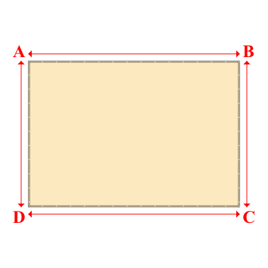 Bâche plate rectangle sur mesure en Membrane PVC 670gr/m² Beige ral 1015 - 5.50x3.80m