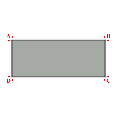 Bâche plate rectangle sur mesure en Membrane PVC 670gr/m² Gris clair RAL 7038 - 4.01x1.62m