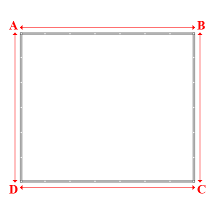Bâche plate rectangle sur mesure en Membrane PVC 670gr/m² Blanc RAL 9016 - 3.50x3.00m