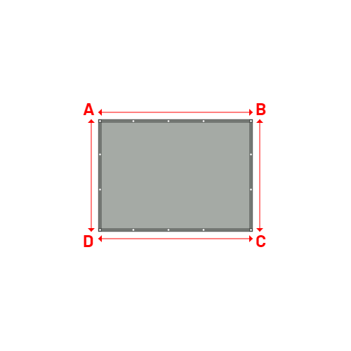 Bâche plate rectangle sur mesure en Membrane PVC 670gr/m² Gris clair RAL 7038 - 2.20x1.60m