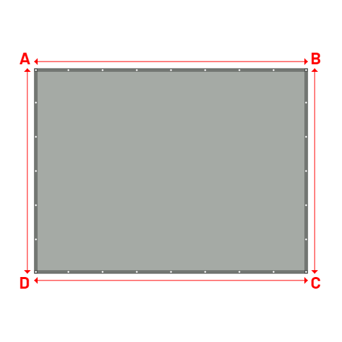 Bâche plate rectangle sur mesure en Membrane PVC 670gr/m² Gris clair RAL 7038 - 4.00x3.00m