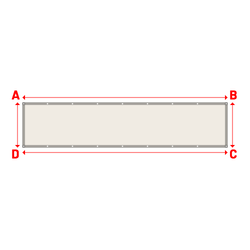 Bâche plate rectangle sur mesure en POLY420 Beige - 4.10x0.90m