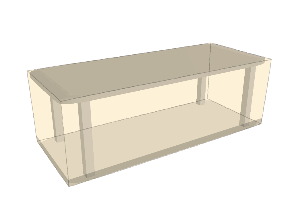 Table de jardin rectangle en Membrane PVC 670gr/m² Beige ral 1015