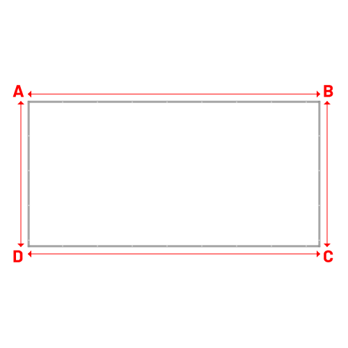 Bâche plate rectangle sur mesure en Membrane PVC 670gr/m² Blanc RAL 9016 - 7.33x3.66m