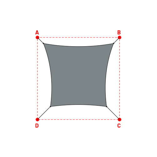 Voile d'ombrage rectangle en Soltis Lounge 96 Platine 96-50844 - 2,99x2,69x2,39x2,69m