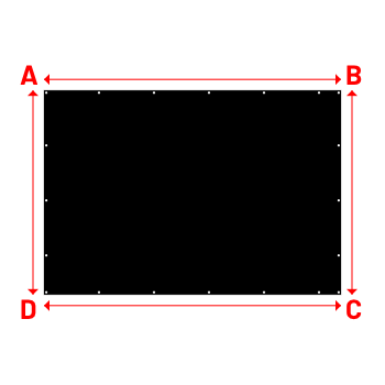 Bâche plate rectangle sur mesure en Membrane PVC 670gr/m² Noir RAL 9005 - 3.20x2.20m