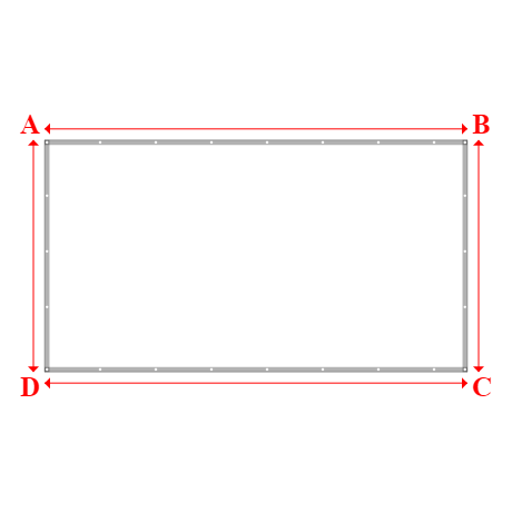 Bâche plate rectangle sur mesure en Membrane PVC 670gr/m² Blanc RAL 9016 - 4.25x2.33m