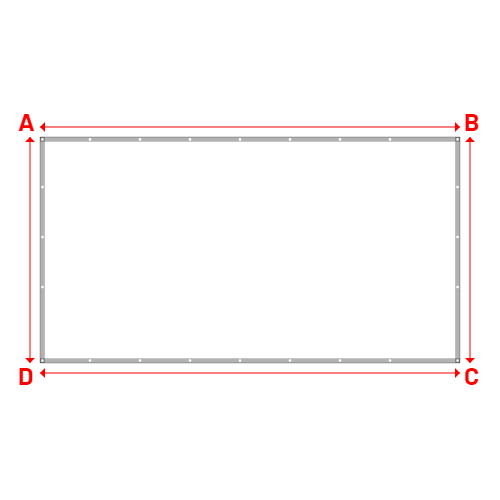 Bâche plate rectangle sur mesure en Membrane PVC 670gr/m² Blanc RAL 9016 - 4.33x2.33m