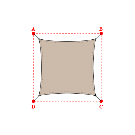 Voile d'ombrage carrée en Soltis Lounge 96 Sandy beige 96-2135 - 2,59x2,59x2,59x2,59m