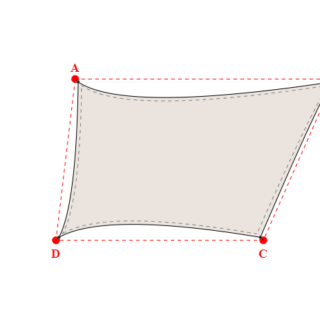 Voile d'ombrage trapèze en Soltis Lounge 96 Karité 96-50843 - 7,33x4,93x5,83x4,53m