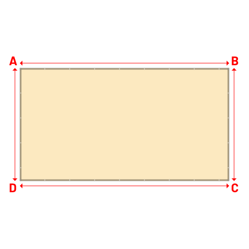 Bâche plate rectangle sur mesure en Membrane PVC 670gr/m² Beige ral 1015 - 6.40x3.45m
