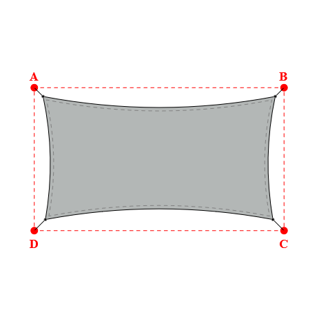 Voile d'ombrage rectangle en Soltis Lounge 96 Galet 96-2171 - 6,74x3,57x6,60x3,57m