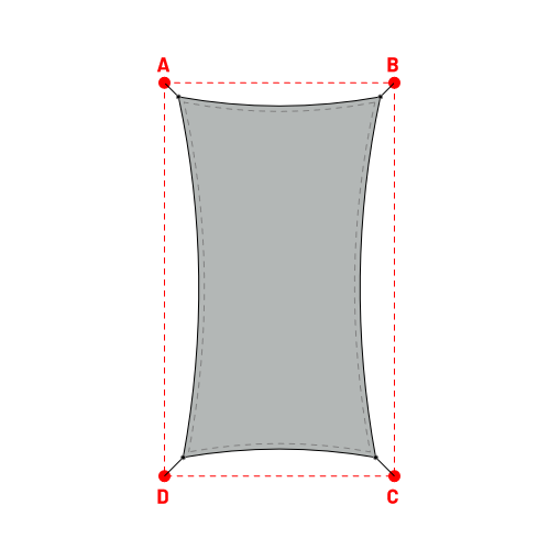 Voile d'ombrage rectangle en Soltis Lounge 96 Galet 96-2171 - 3,67x6,55x3,50x6,55m