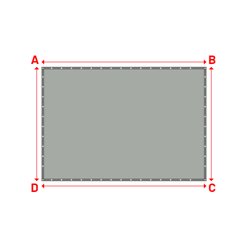 Bâche plate rectangle sur mesure en Membrane PVC 670gr/m² Gris clair RAL 7038 - 3.32x2.30m