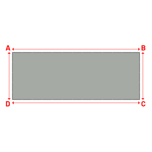 Bâche plate rectangle sur mesure en Membrane PVC 670gr/m² Gris clair RAL 7038 - 10.36x3.86m