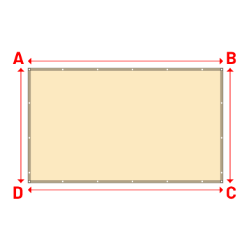 Bâche plate rectangle sur mesure en Membrane PVC 670gr/m² Beige ral 1015 - 3.40x2.00m