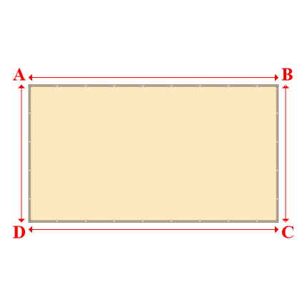 Bâche plate rectangle sur mesure en Membrane PVC 670gr/m² Beige ral 1015 - 5.37x2.96m
