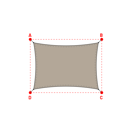 Voile d'ombrage rectangle en Soltis Perform 92 Taupe 92-50850 - 4,99x3,59x4,99x3,59m