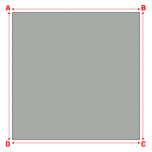 Bâche plate rectangle sur mesure en Membrane PVC 670gr/m² Gris clair RAL 7038 - 10.00x10.00m