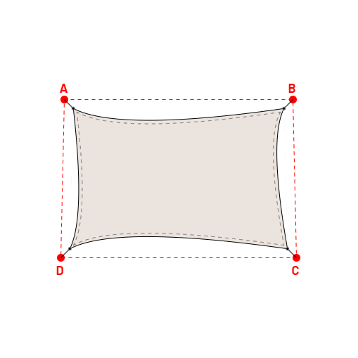 Voile d'ombrage trapèze en Soltis Lounge 96 Karité 96-50843 - 5,99x3,99x6,19x3,99m