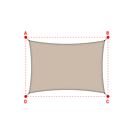 Voile d'ombrage rectangle en Soltis Lounge 96 Sandy beige 96-2135 - 5,74x3,99x5,74x3,99m