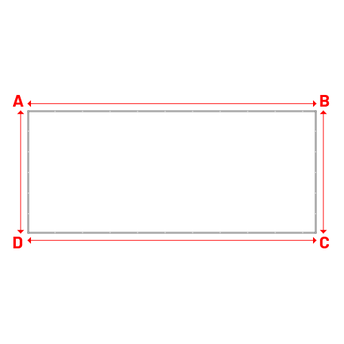 Bâche plate rectangle sur mesure en Membrane PVC 670gr/m² Blanc RAL 9016 - 7.90x3.36m