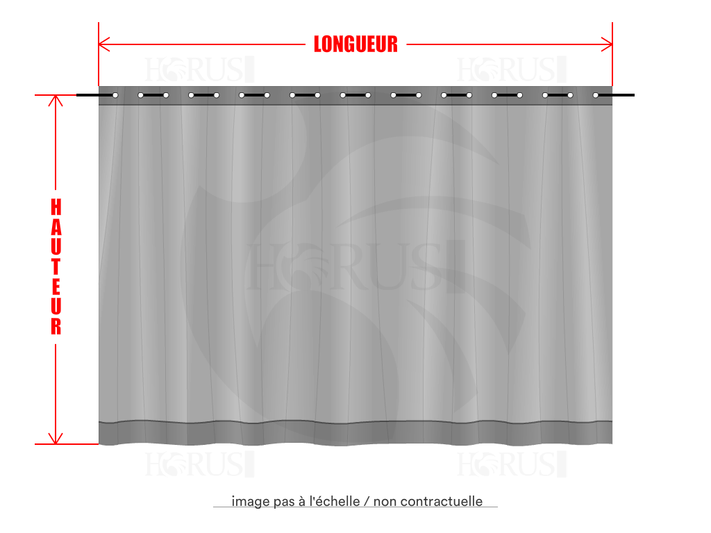 Rideau de séparation sur mesure en Protect covert 905F3 900gr/m², toile PVC Etanche Blanc - 5.3x3m