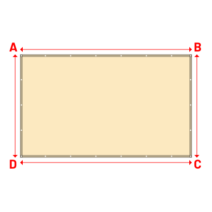 Bâche plate rectangle sur mesure en Membrane PVC 670gr/m² Beige ral 1015 - 3.50x2.10m
