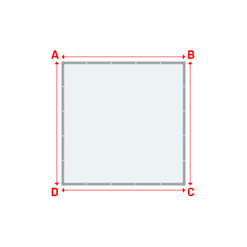 Bâche plate rectangle sur mesure en Toile PVC 530 gr/m² - ignifugée M1, toile PVC Etanche Blanc - 2.50x2.50m