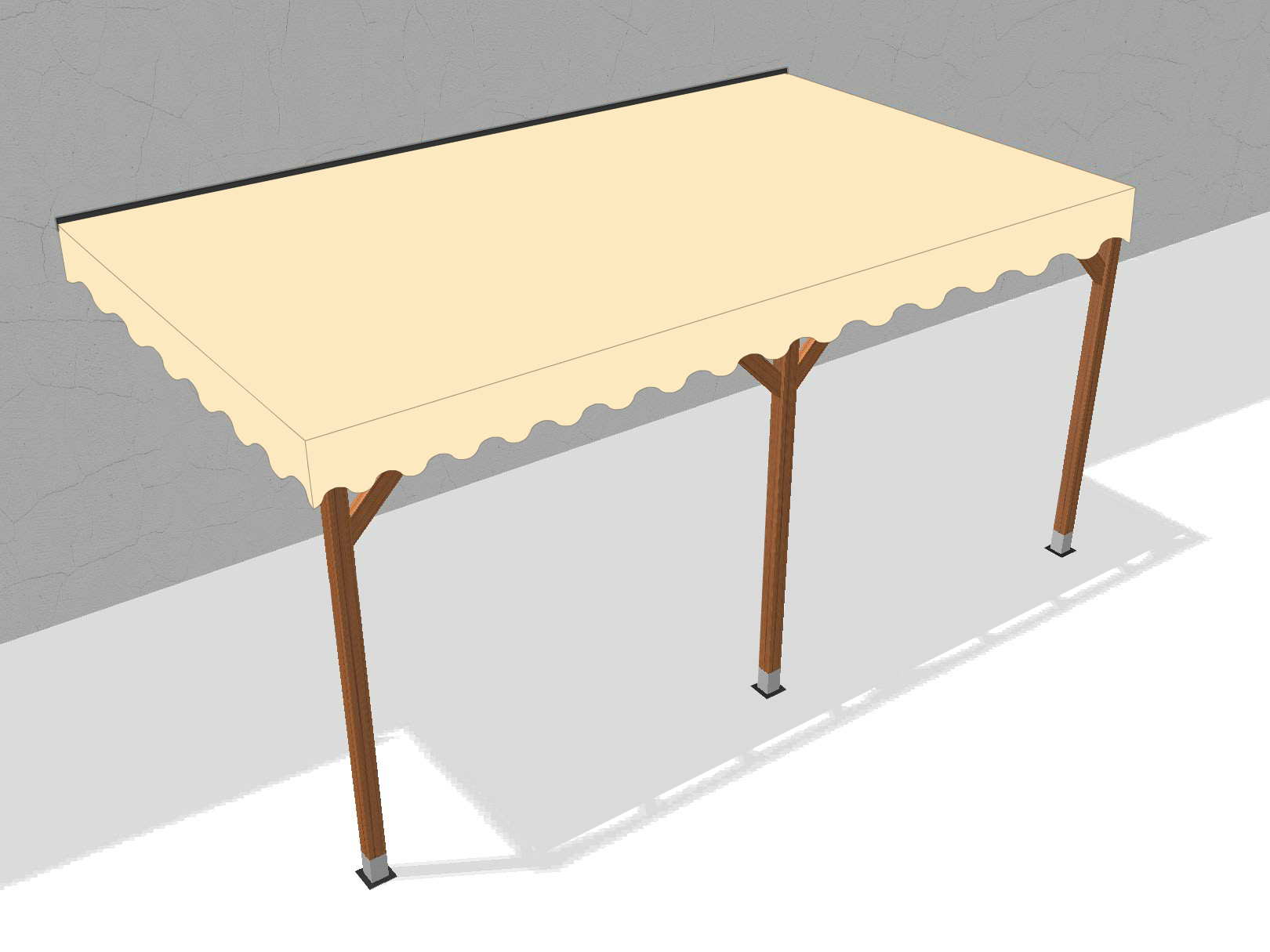 Bâche pour pergola bois murale sans débord en Flexlight Lodge 6002 630gr/m² Vanille 10387