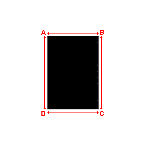 Bâche plate rectangle sur mesure en Membrane PVC 670gr/m² Noir RAL 9005 - 1.75x2.50m