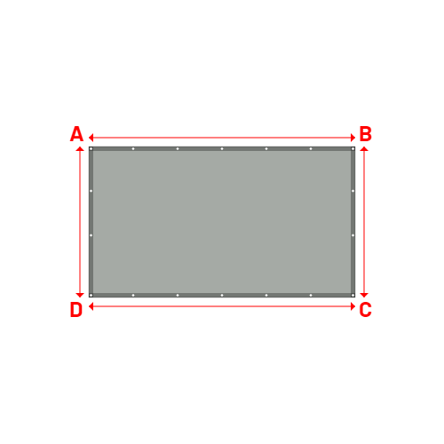 Bâche plate rectangle sur mesure en Membrane PVC 670gr/m² Gris clair RAL 7038 - 3.00x1.70m