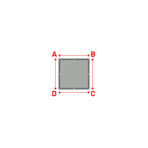 Bâche plate rectangle sur mesure en Membrane PVC 670gr/m² Gris clair RAL 7038 - 1.00x1.00m