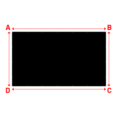 Bâche plate rectangle sur mesure en Membrane PVC 670gr/m² Noir RAL 9005 - 7.80x4.52m