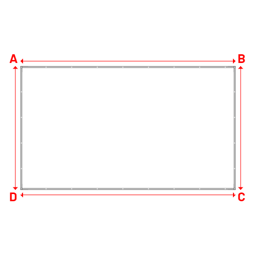 Bâche plate rectangle sur mesure en Membrane PVC 670gr/m² Blanc RAL 9016 - 5.71x3.28m
