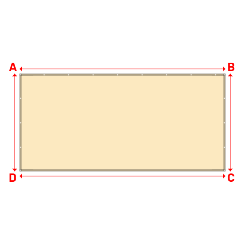Bâche plate rectangle sur mesure en Membrane PVC 670gr/m² Beige ral 1015 - 5.05x2.39m